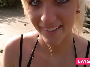 Im freien, anal-Sex, Strand, Gesichtspunkt, Blondine, Nette