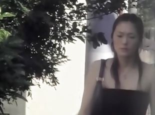 Instant top sharking attack with tall Japanese broad being really surprised
