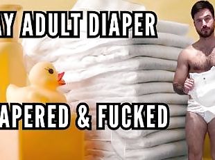 Gay adult diaper - diapered & fucked
