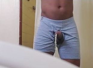 Pissing while wearing boxer briefs