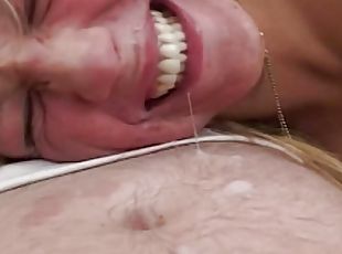 Hot blonde lady from Germany enjoy masturbating before sucking a cock