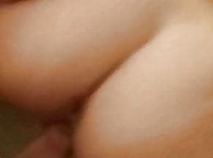 UK wife doggy taking cumshot on ass