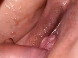 orgasm, fitta-pussy, kvinnligt-sprut, amatör, gigantisk-kuk, creampie, ensam, vått, kuk, hårt