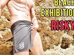 Masturbation, Public, Énorme bite, Plage, Secousses, Exhibitionniste