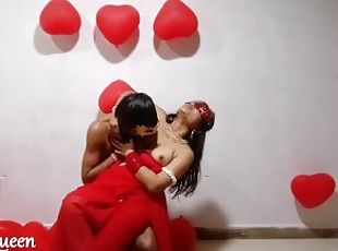 Indian Couple Valentine Day Hot Sex Video Bhabhi In Red Desi Sari Fucked Hard