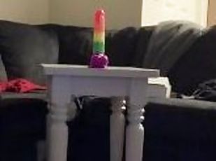 Hot Fit Guy Rides BESTFRIEND Dildo While She Not Home
