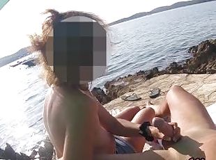 Masturbation, Mamma och pojke, Nudist, Utomhus, Publik, Amatör, Cumshot, Mamma, Avrunkning, Fransk