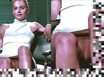 Sharon Stone Slit Shot In Slow-Mo