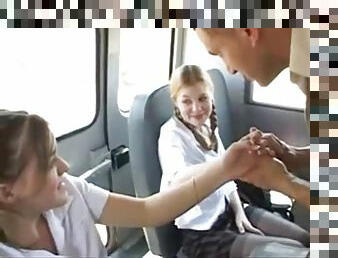 nastolatki, autobus, dupa