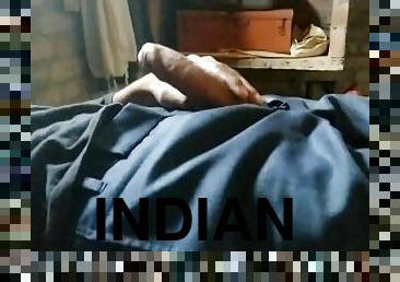 Desi indian big cock handjob on bed