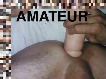 amatör, anal, gay, hemmagjord, dildo, ensam, verklighet