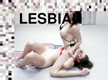 gros-nichons, clito, chatte-pussy, lesbienne, doigtage, naturel, gros-seins, seins, brunette, réalité