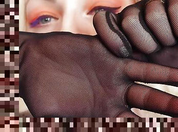 ASMR: mesh gloves (no talking) hot MILF slowly SFW video by Arya Grander