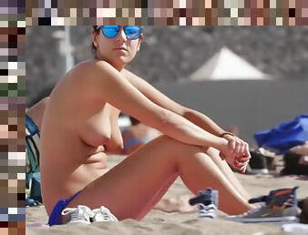 amatoriali, spiaggia, topless