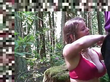 Cheerleader fucked in the woods