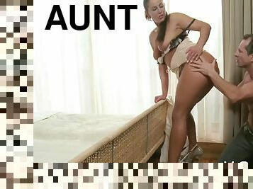 amatør, tante, blond, røv-butt