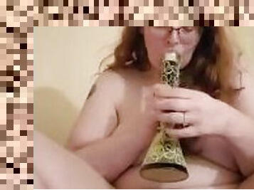 Bbw taking a bong rip