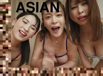asien, groß-titten, erotisch-mutti, japanier, gangbang, gruppensex, gesichtspunkt, brunette