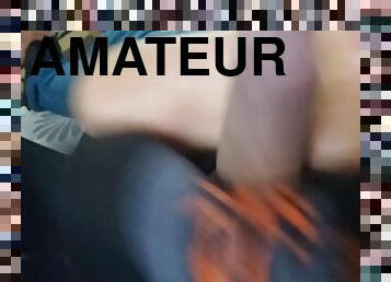 masturbation, amatör, fötter, footrunk