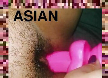 asiatisk, orgasm, amatör, leksak, dildo, ensam, filipinsk