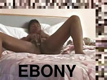 Solo scene with a slender sexy ebony