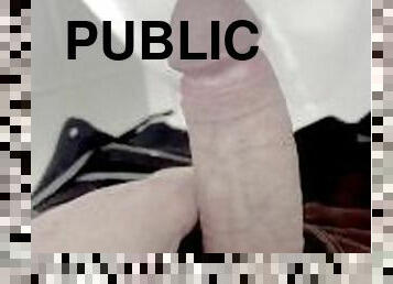 masturbation, publik, cumshot, juckande, sprut, kåt, toalett, sperma, kuk