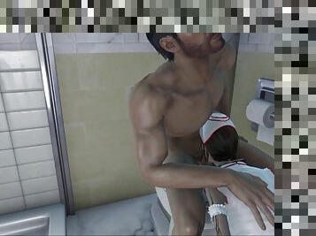 Fallout 4 Nurse fucked in the bathroom