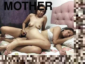 stepmother is so horny that she can't stand fucking her stepdaughter