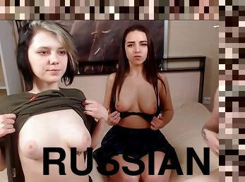 rysk, lesbisk, trekant, rödhårig, webbkamera, tatuering