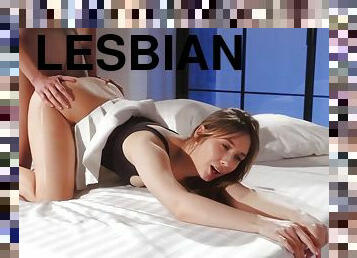 Kinky teen lesbians strap-on sex scene