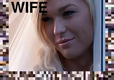 Blonde wife shemale fucked at a honeymoon by a husband