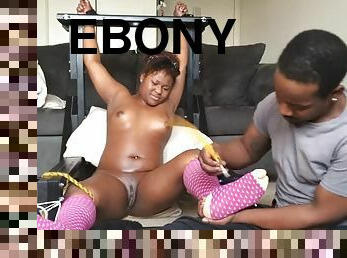 Tickling all over ebony body