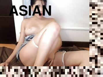 asiatisk, masturbation, amatör