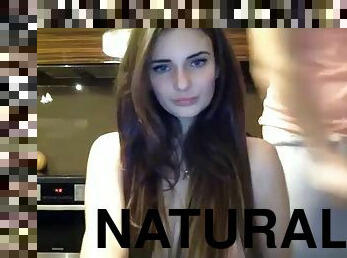 Good girlfriend sharing her big natural tits on cam