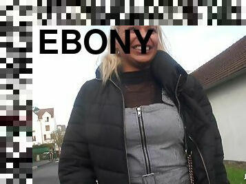 Corpulent Ebony Blond Gets Rammed
