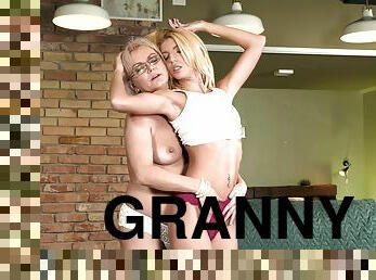 vanha, kypsä, isoäiti-granny, lesbo-lesbian, teini, nuori-18, 18-v, vanhempi, perä-butt, vanha-ja-nuori