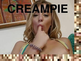 Haley reed gets her white pussy drilled and creampied by bbc