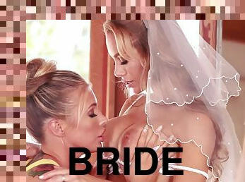 наречена, піхва-pussy, лесбіянка-lesbian, збуждена, блондинка, красуня, весілля