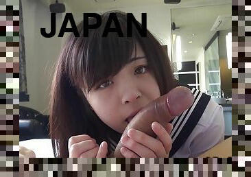 asia, sayang, blowjob-seks-dengan-mengisap-penis, penis-besar, remaja, buatan-rumah, jepang, sudut-pandang, penis