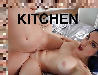 asiático, tetas-grandes, coño-pussy, amateur, lesbiana, cocina, besando, dormitorio, natural