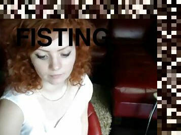 fisting, masturbare-masturbation, amatori, cu-degetelul, roscata, camera-web