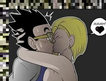 Gohan folla con la rubia tetona Androide 18 - dragon ball hentai