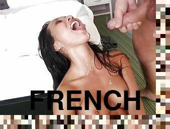 hardcore, française, sale, brunette