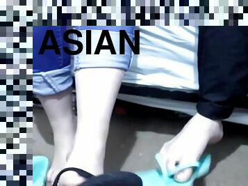 asiatiche, giovanissime, piedi, sorelle, feticci, cinesi