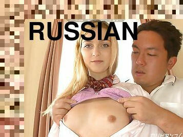 asian, orang-rusia, pelajar, remaja, alat-mainan, pornstar, creampie, rambut-kuning, mengusik