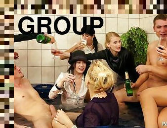 Shameless libertines hot group sex party