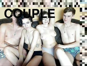 Nasty Teen Couples Foursome Webcam Show