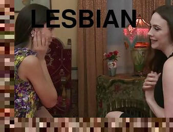 Timid lesbians having passionate sex