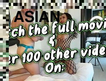 Tall Amazon Asian Ladyboy with a big cock dominates use her big ass bottom guy