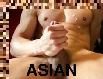 asiatisk, gigantisk, amatör, cumshot, gay, sprut, ensam, muskulös